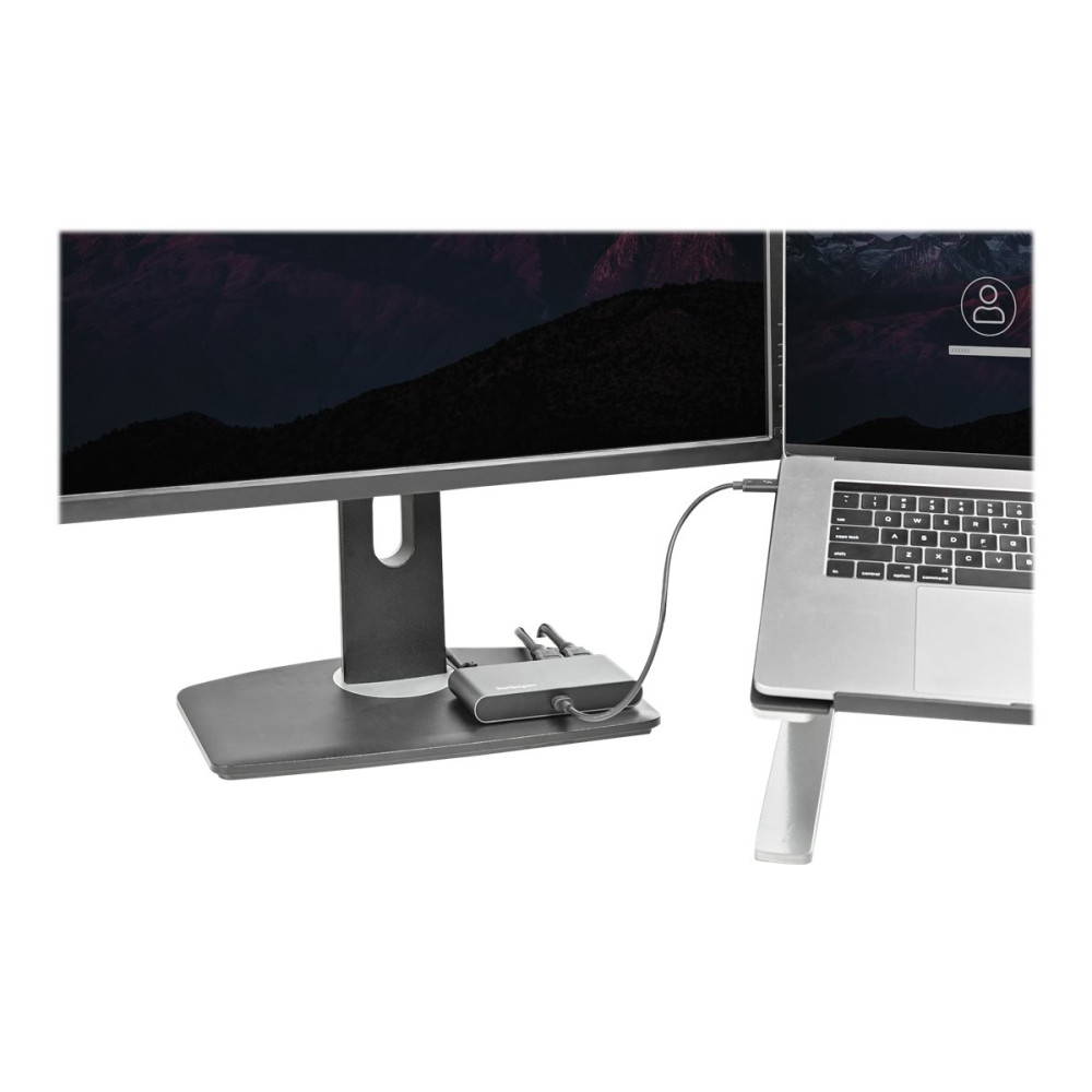 Produktbild för StarTech.com Thunderbolt 3 Mini Dock - Portable Dual Monitor w/HDMI 4K 60Hz - 2X USB-A Hub (3.2/2.0), GbE - 28cm Cable - TB3 Multiport Adapter - Mac/Windows - Upgraded Version of TB3DKM2HD (TB3DKMHDL) - dockningsstation - Thunderbolt 3 - 2 x HDMI - 1GbE