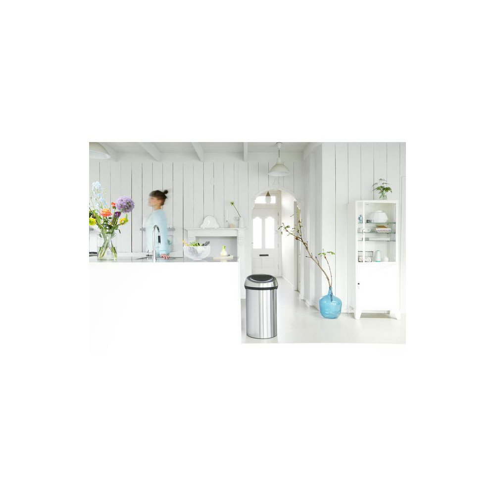 Produktbild för Papperskorg BRABANTIA Touch 60L silver