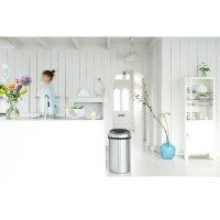 Produktbild för Papperskorg BRABANTIA Touch 60L silver