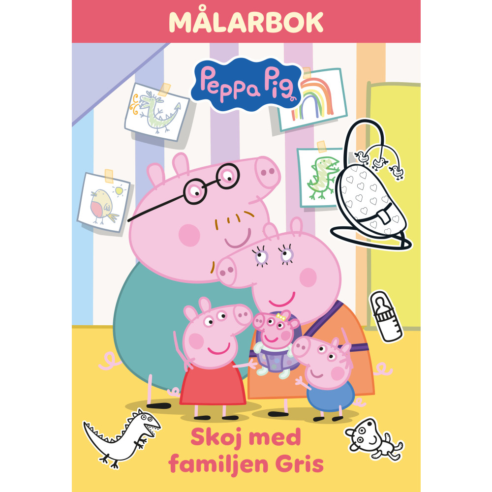 Produktbild för Skoj med familjen Gris : Målarbok (häftad)