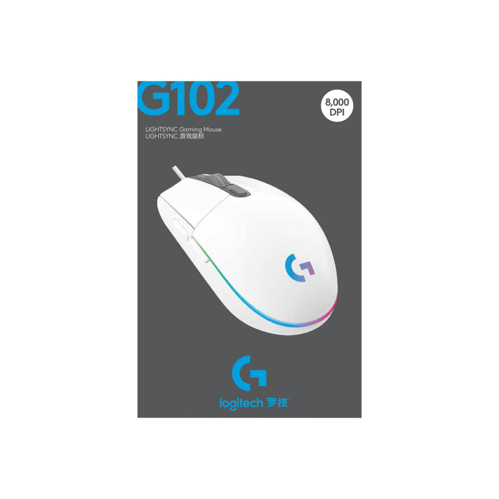 Produktbild för Logitech Gaming Mouse G102 LIGHTSYNC - mus - USB - vit