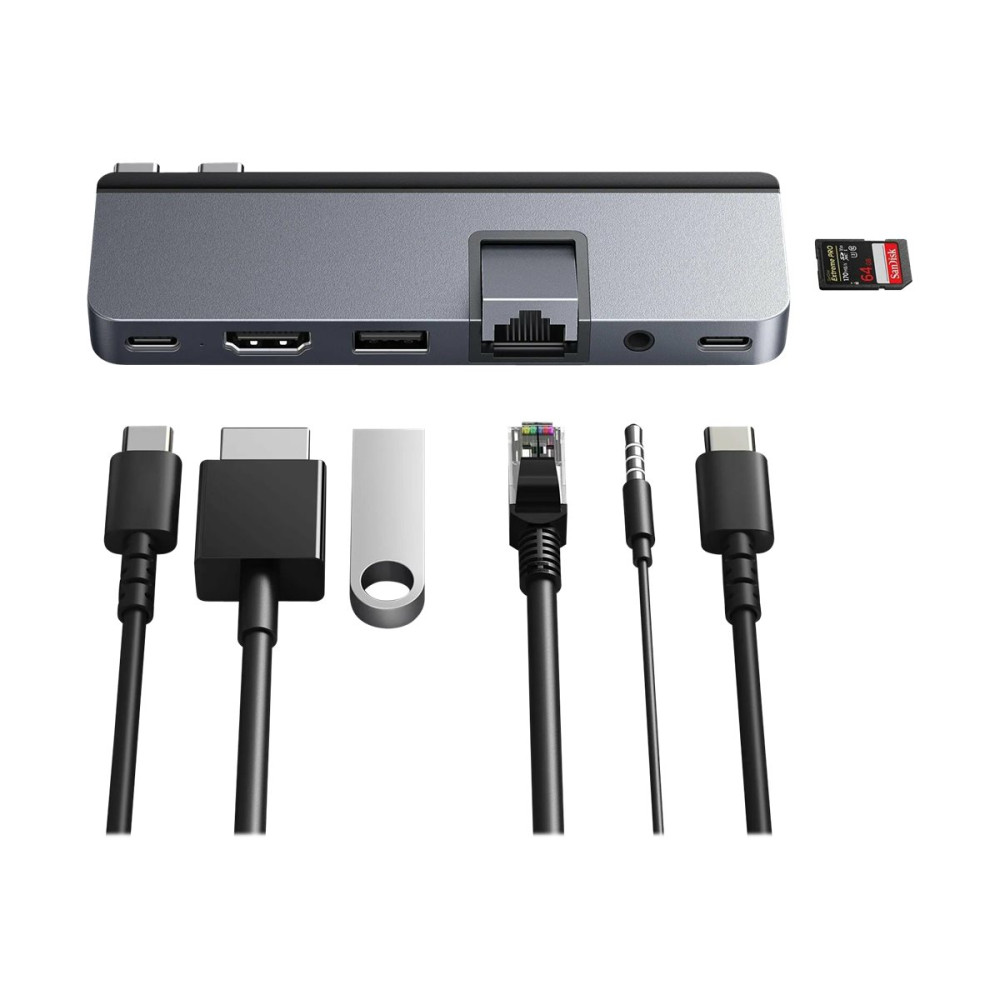 Produktbild för HyperDrive DUO Pro - dockningsstation - USB-C x 2 - HDMI, USB4 - 1GbE