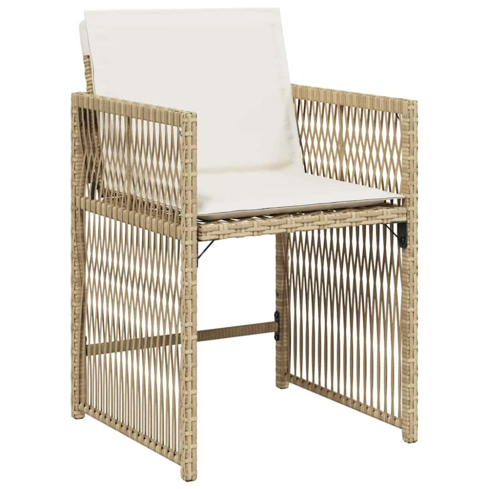 Produktbild för Trädgårdsmöbelset 5 pcs Beige konstrotting