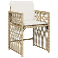 Produktbild för Trädgårdsmöbelset 5 pcs Beige konstrotting