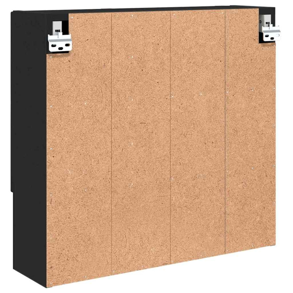 Produktbild för Spegelskåp Väggmonterad Svart 59 x 17 x 55 cm Konstruerat trä