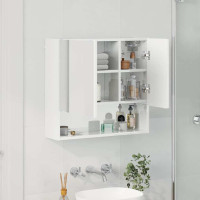 Produktbild för Spegelskåp Högblanka vita 59 x 17 x 55 cm Konstruerat trä