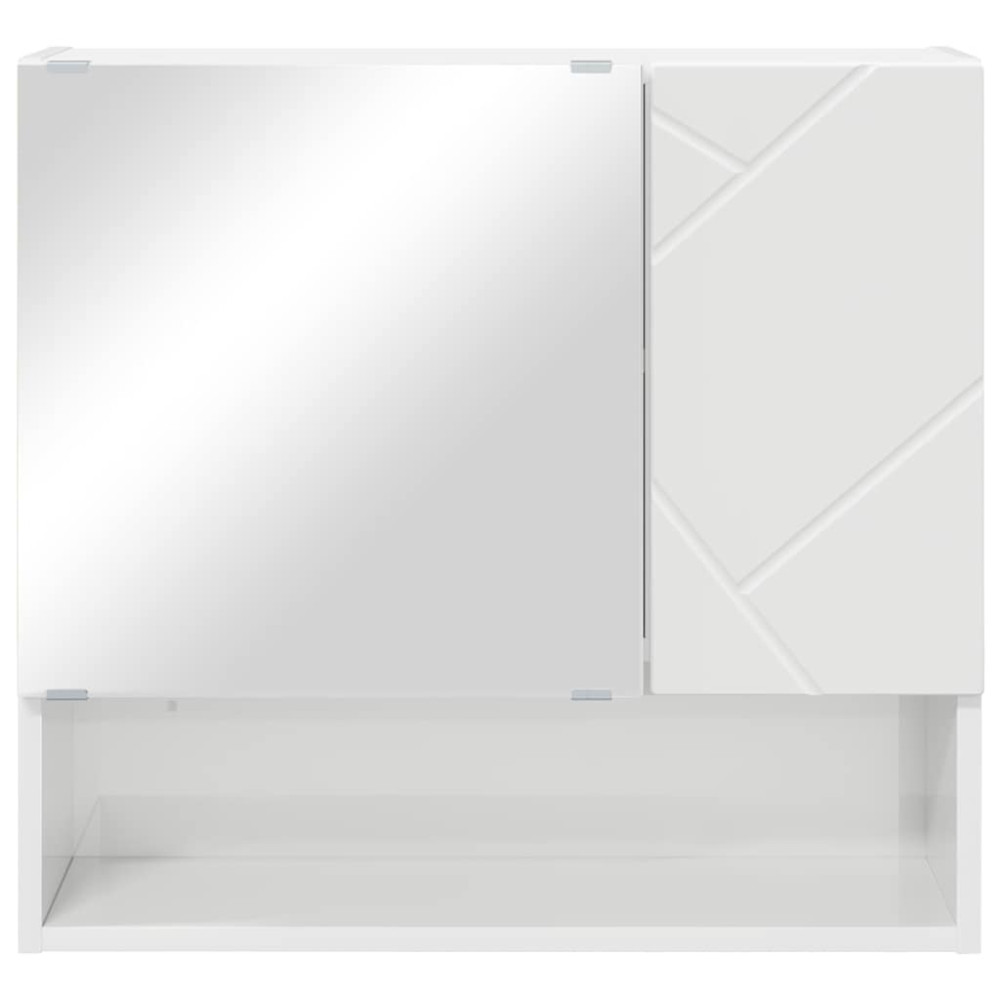 Produktbild för Spegelskåp Högblanka vita 59 x 17 x 55 cm Konstruerat trä