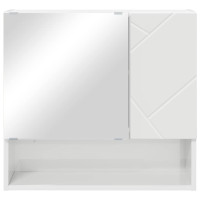 Produktbild för Spegelskåp Högblanka vita 59 x 17 x 55 cm Konstruerat trä