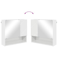 Produktbild för Spegelskåp Högblanka vita 59 x 17 x 55 cm Konstruerat trä