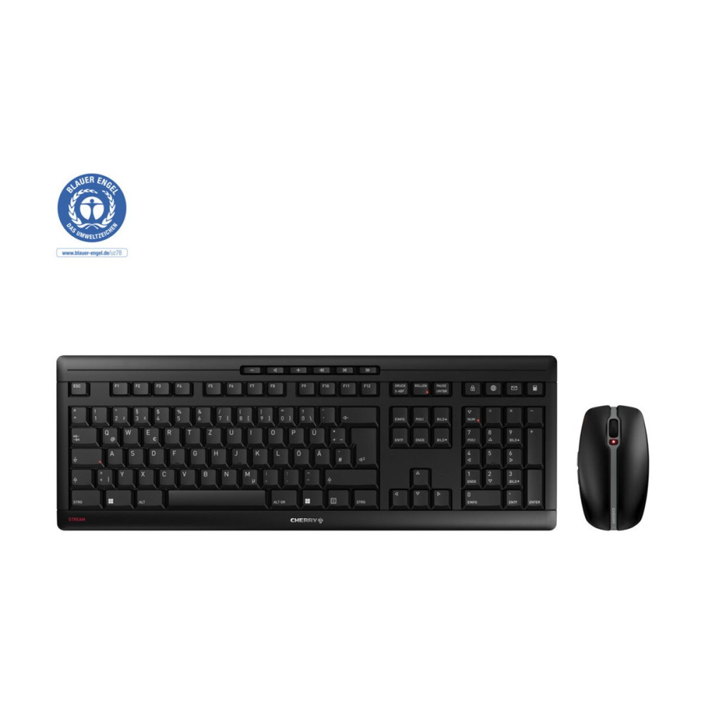 Produktbild för CHERRY STREAM DESKTOP - sats med tangentbord och mus - tysk - svart Inmatningsenhet