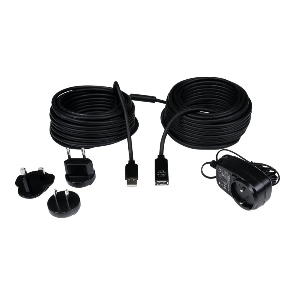 Produktbild för StarTech.com 20 m aktiv USB 2.0-förlängningskabel - M/F - USB-förlängningskabel - USB till USB - 20 m