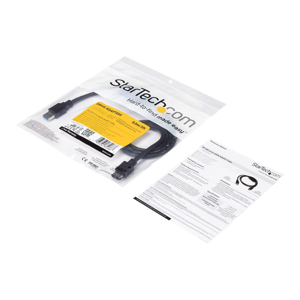 Produktbild för StarTech.com USB 3.0 till eSATA HDD / SSD / ODD kabeladapter - 91 cm eSATA-hårddisk till USB 3.0-kabeladapter - SATA 6 Gbps - kontrollerkort - eSATA 6Gb/s - USB 3.0