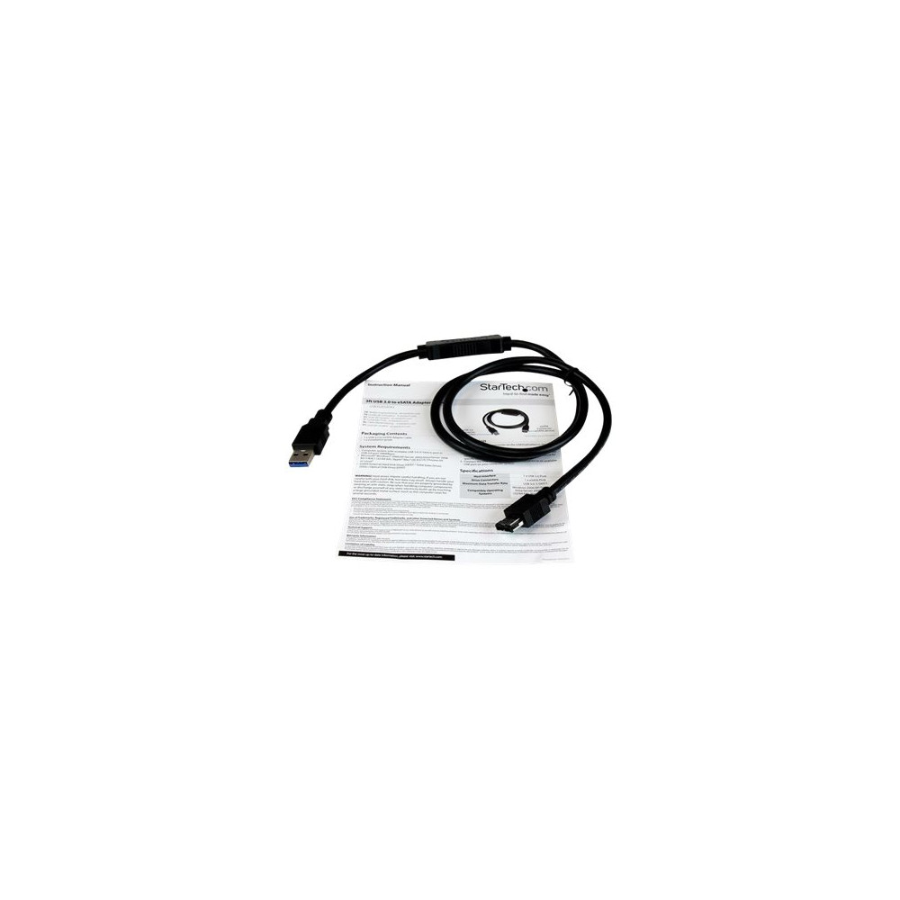 Produktbild för StarTech.com USB 3.0 till eSATA HDD / SSD / ODD kabeladapter - 91 cm eSATA-hårddisk till USB 3.0-kabeladapter - SATA 6 Gbps - kontrollerkort - eSATA 6Gb/s - USB 3.0