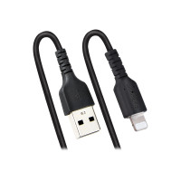 Produktbild för StarTech.com 1 m USB till Lightning-kabel, MFi-certifierad, iPhone-spiralladdarkabel, svart, TPE-mantel med slitstark aramidfiber, kraftig Lightning-spiralkabel - Lightning-kabel - Lightning / USB - 1 m