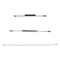 Produktbild för StarTech.com 1 m USB till Lightning-kabel, MFi-certifierad, iPhone-spiralladdarkabel, svart, TPE-mantel med slitstark aramidfiber, kraftig Lightning-spiralkabel - Lightning-kabel - Lightning / USB - 1 m