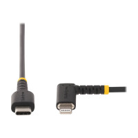 Produktbild för Startech 3ft (1m) Durable USB-C to Lightning Cable - Right-Angled Heavy Duty Aramid Fiber USB Type-C to Lightning Charging/Sync Cord - Apple MFi Certified - Rugged iPhone Lightning Cable - Lightning-kabel - 1 m