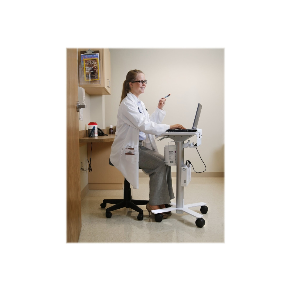 Produktbild för Ergotron StyleView vagn - lätt - för bärbar dator/streckkodsläsare - vit, aluminium