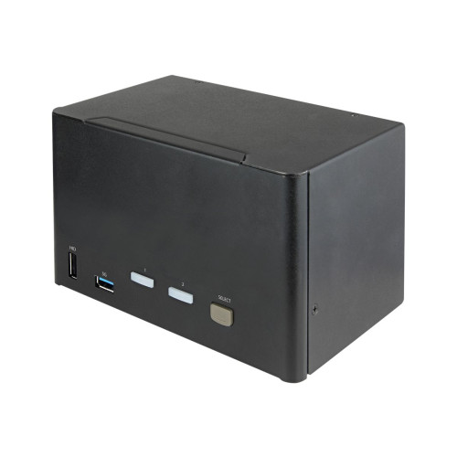 StarTech.com StarTech.com 2-ports DisplayPort KVM-switch för fyra skärmar - 4K 60 Hz UHD HDR - Desktop 4K DP 1.2 KVM med 2 portar USB 3.0-hubb (5 Gbps) och 4x USB 2.0 HID-portar, ljud - Snabbtangenter för omkoppling - TAA - omkopplare för tangentbord/video/mus/ljud - 