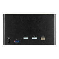 Produktbild för StarTech.com 2-ports DisplayPort KVM-switch för fyra skärmar - 4K 60 Hz UHD HDR - Desktop 4K DP 1.2 KVM med 2 portar USB 3.0-hubb (5 Gbps) och 4x USB 2.0 HID-portar, ljud - Snabbtangenter för omkoppling - TAA - omkopplare för tangentbord/video/mus/ljud - 