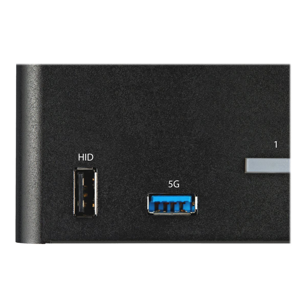 Produktbild för StarTech.com 2-ports DisplayPort KVM-switch för fyra skärmar - 4K 60 Hz UHD HDR - Desktop 4K DP 1.2 KVM med 2 portar USB 3.0-hubb (5 Gbps) och 4x USB 2.0 HID-portar, ljud - Snabbtangenter för omkoppling - TAA - omkopplare för tangentbord/video/mus/ljud - 