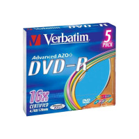 Produktbild för Verbatim Colours - DVD-R x 5 - 4.7 GB - lagringsmedier