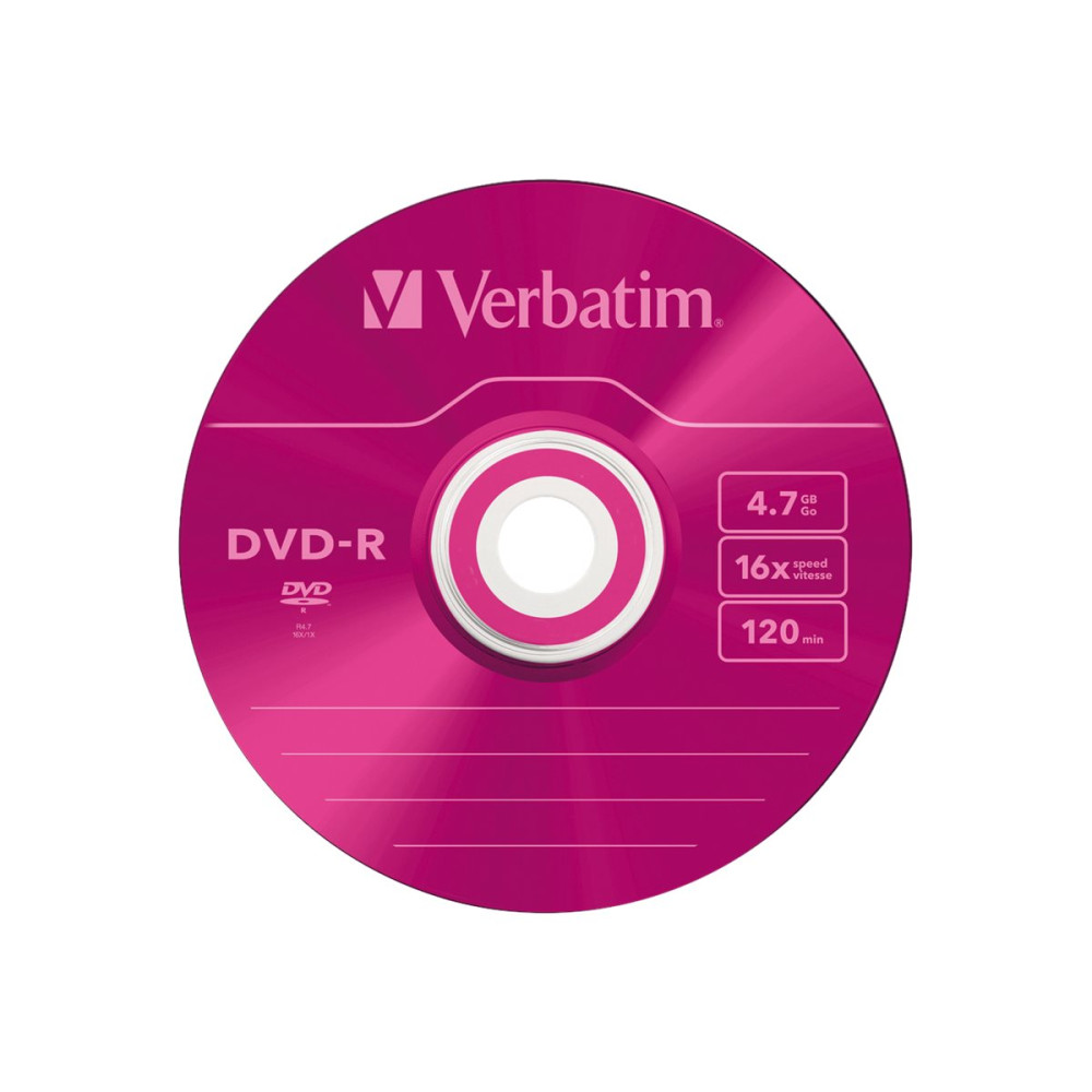 Produktbild för Verbatim Colours - DVD-R x 5 - 4.7 GB - lagringsmedier