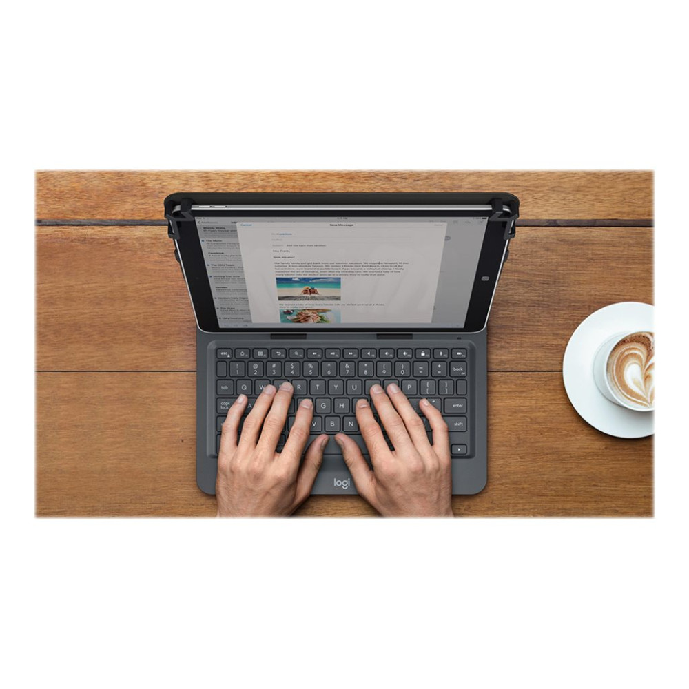 Produktbild för Logitech Universal Folio for 9-10 inch Tablets - tangentbord och foliefodral - Nordisk Inmatningsenhet