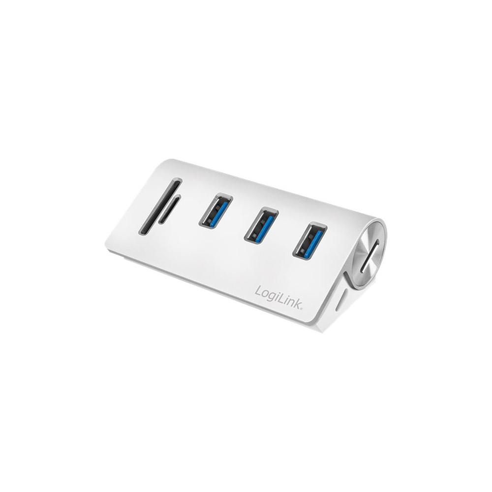 Produktbild för LogiLink USB 3.0 3-Port Hub with Card Reader - hubb - 3 portar
