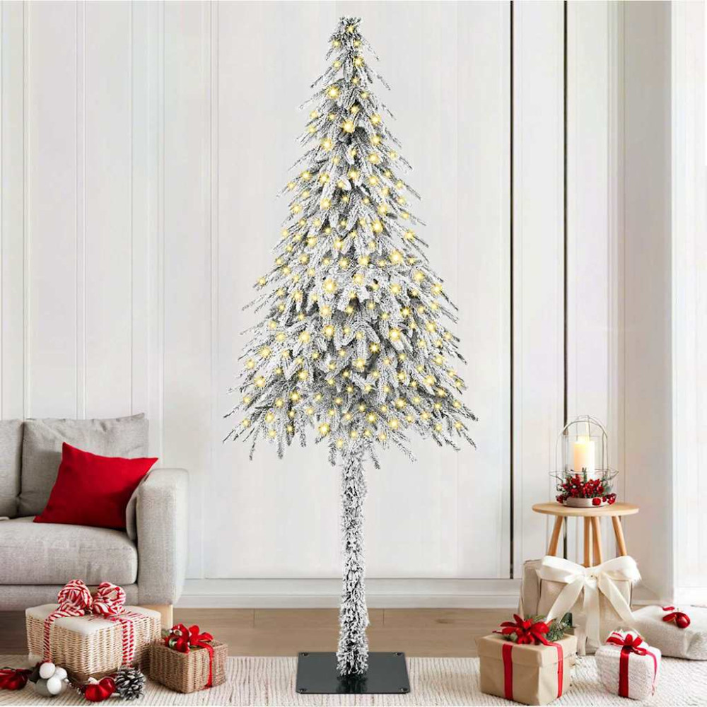 Produktbild för Julgran med 300 LED-lampor med stativ Vit 210 cm PE och Stål