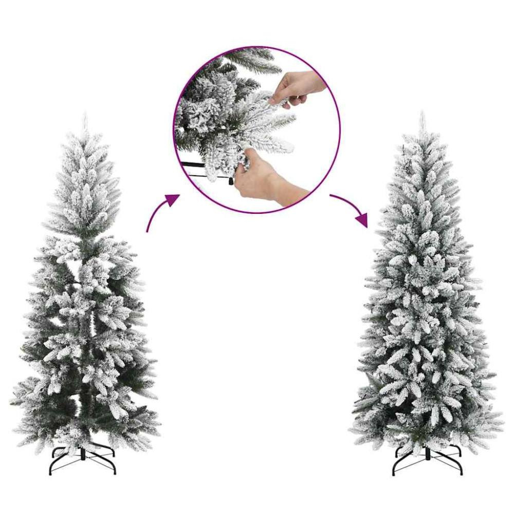 Produktbild för Julgran med 300 LED-lampor med stativ Vit 210 cm PE och Stål