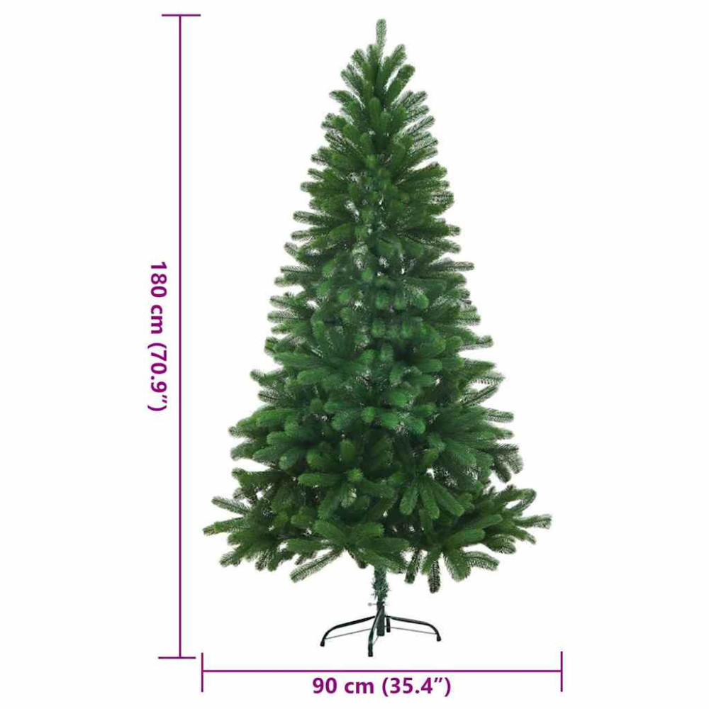 Produktbild för Julgran med 300 LED-lampor med stativ Grön 180 cm PE
