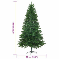 Produktbild för Julgran med 300 LED-lampor med stativ Grön 180 cm PE