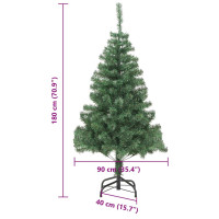 Produktbild för Julgran med 300 LED-lampor med stativ Grön 180 cm PVC