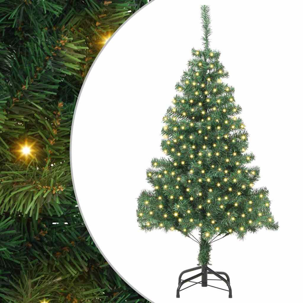 Produktbild för Julgran med 300 LED-lampor med stativ Grön 180 cm PVC