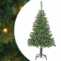 Produktbild för Julgran med 300 LED-lampor med stativ Grön 180 cm PVC