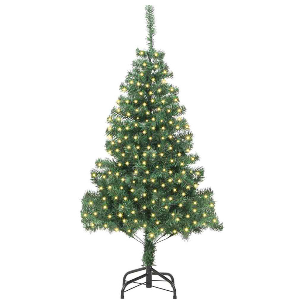 Produktbild för Julgran med 300 LED-lampor med stativ Grön 180 cm PVC