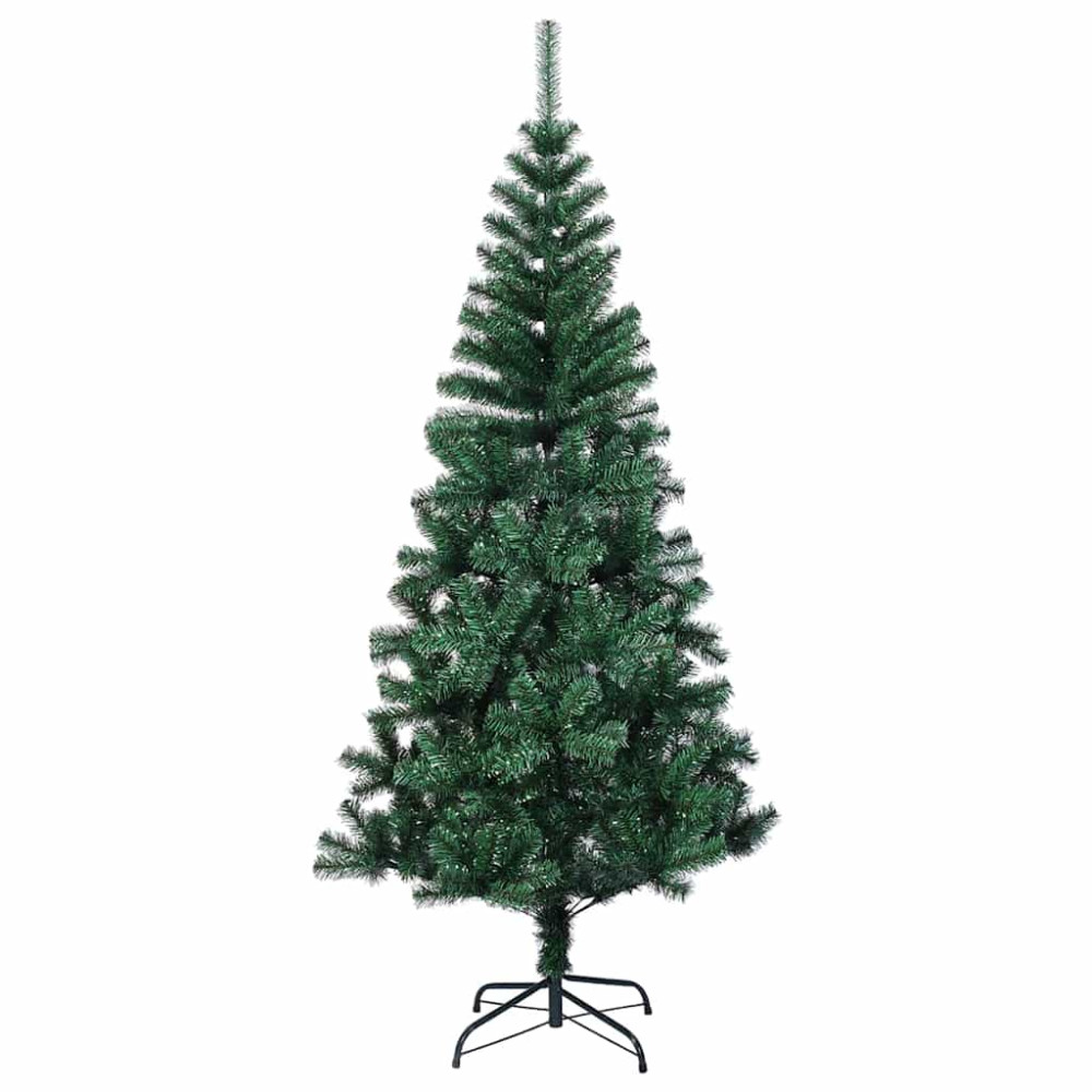 Produktbild för Konstgjord Förbelyst Julgran Grön 120 cm PVC och metall