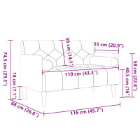 Produktbild för Loveseat soffa med dynor 110 cm linne