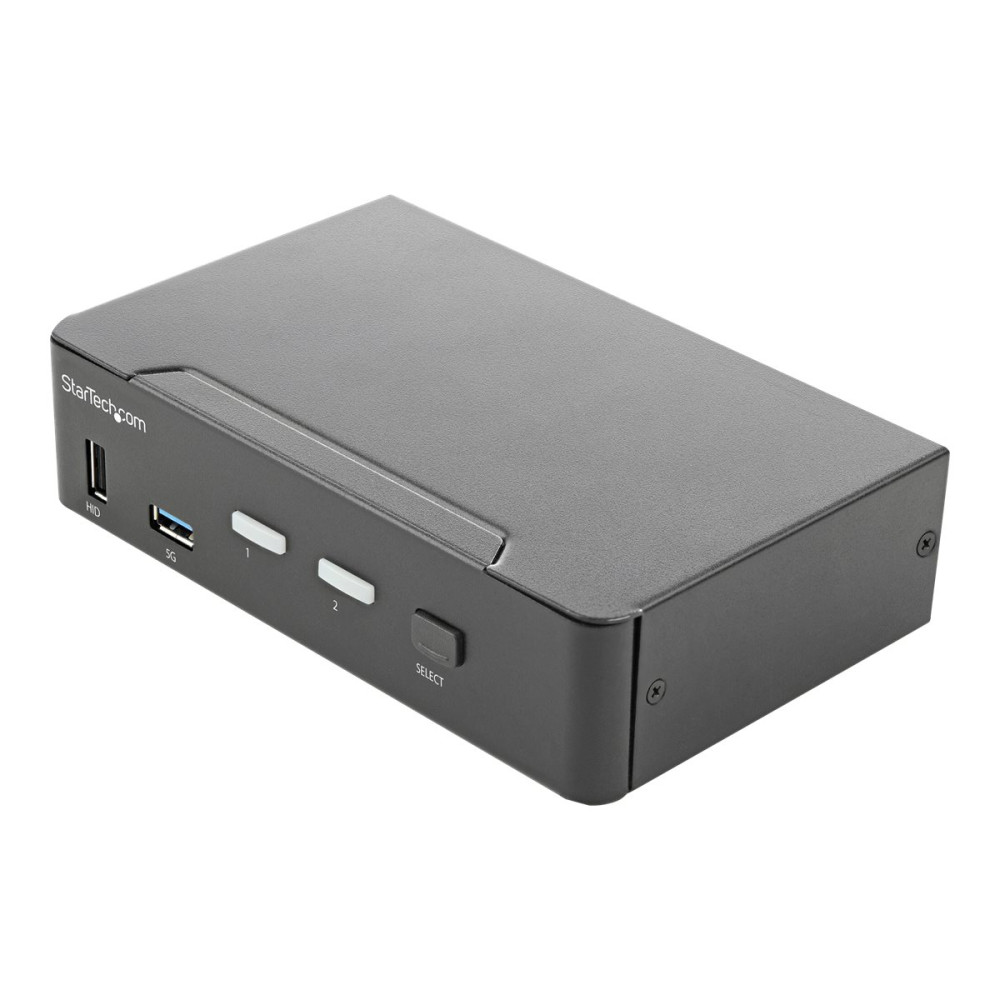 Produktbild för StarTech.com 2-ports HDMI KVM-switch - En skärm 4K 60 Hz Ultra HD HDR - Desktop HDMI 2.0 KVM-switch med 2 portar USB 3.0-hubb (5 Gbit/s) och 4x USB 2.0 HID, ljud - Snabbtangenter för omkoppling - TAA - omkopplare för tangentbord/video/mus/ljud - 2 portar 