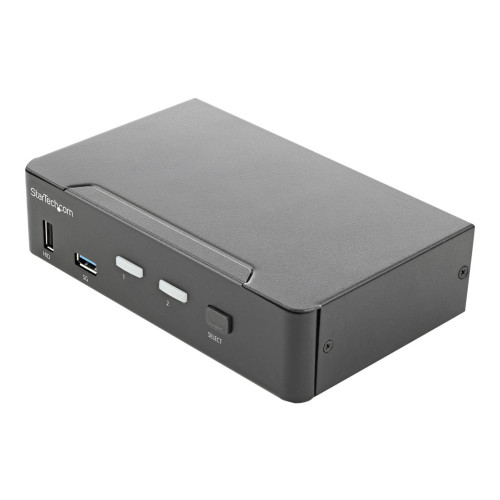 StarTech.com StarTech.com 2-ports HDMI KVM-switch - En skärm 4K 60 Hz Ultra HD HDR - Desktop HDMI 2.0 KVM-switch med 2 portar USB 3.0-hubb (5 Gbit/s) och 4x USB 2.0 HID, ljud - Snabbtangenter för omkoppling - TAA - omkopplare för tangentbord/video/mus/ljud - 2 portar 