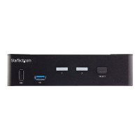 Produktbild för StarTech.com 2-ports HDMI KVM-switch - En skärm 4K 60 Hz Ultra HD HDR - Desktop HDMI 2.0 KVM-switch med 2 portar USB 3.0-hubb (5 Gbit/s) och 4x USB 2.0 HID, ljud - Snabbtangenter för omkoppling - TAA - omkopplare för tangentbord/video/mus/ljud - 2 portar 