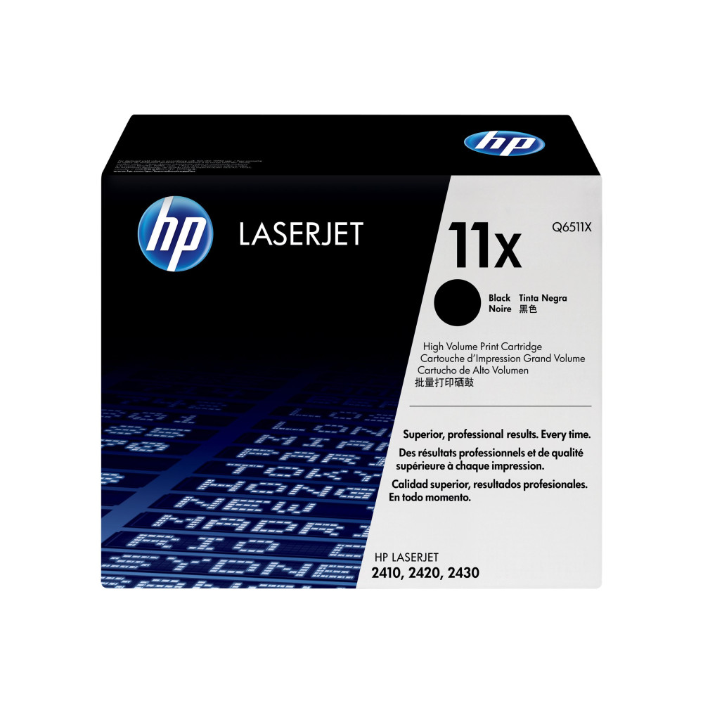 Produktbild för HP 11X - Lång livslängd - svart - original - LaserJet - tonerkassett (Q6511X)