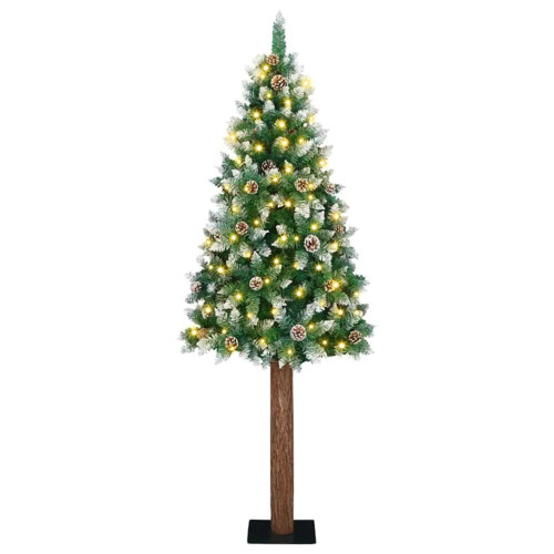 vidaXL Smal julgran med 300 LED-lampor Grön 180 cm PVC och solid furu