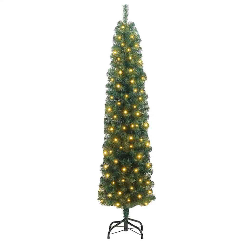 Produktbild för Konstgjord julgran Grön 240 cm PVC och stål och plast