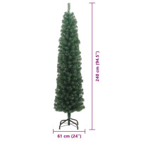 Produktbild för Konstgjord julgran Grön 240 cm PVC och stål och plast