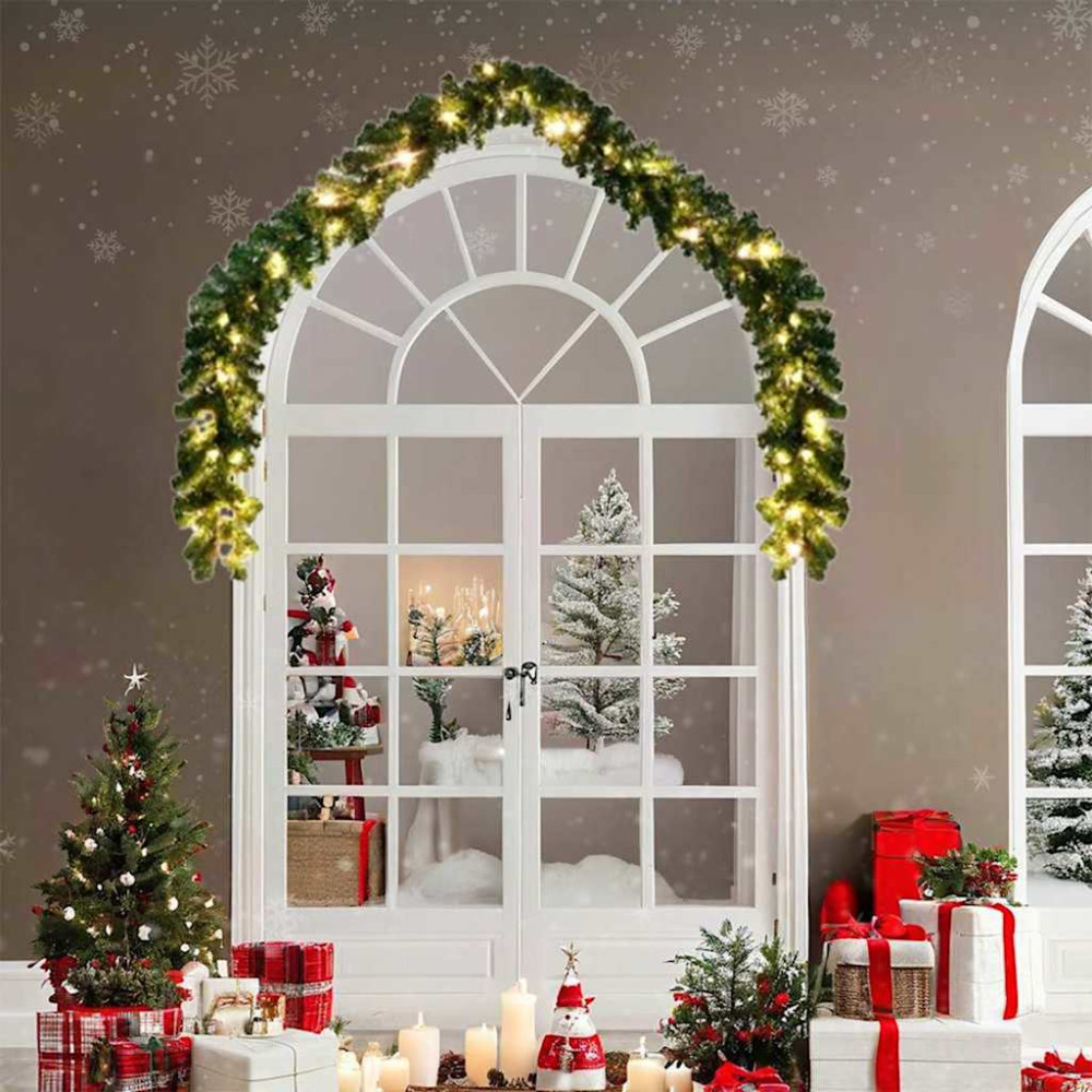 Produktbild för Julgirlander med 600 LED-lampor 2 pcs Grön PVC