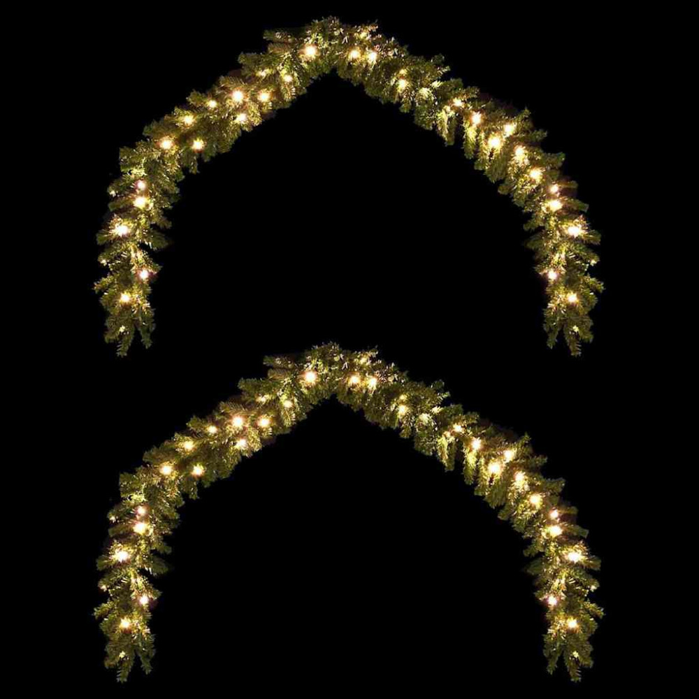 Produktbild för Julgirlander med 600 LED-lampor 2 pcs Grön PVC