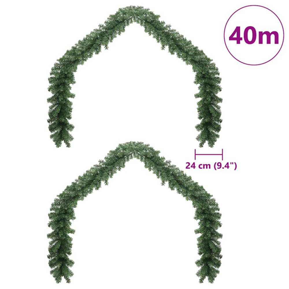 Produktbild för Julgirlander med 600 LED-lampor 2 pcs Grön PVC