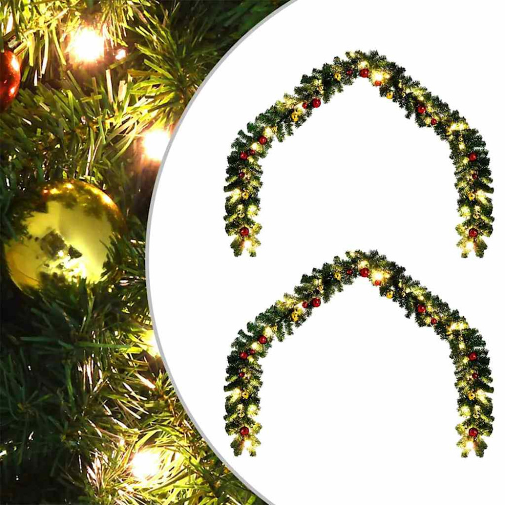 Produktbild för Julgirlander med 600 LED-lampor 2 pcs Grön PVC