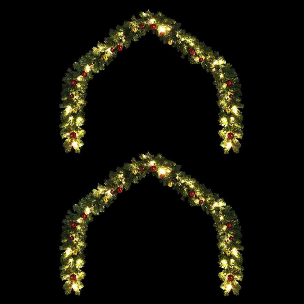 Produktbild för Julgirlander med 600 LED-lampor 2 pcs Grön PVC